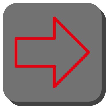 Ok sağ yuvarlak kare vektör simgesi