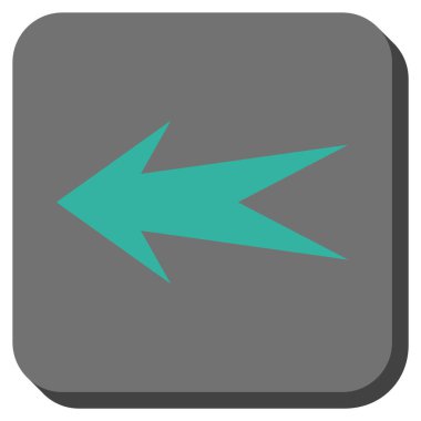 Ok sol yuvarlak kare vektör simgesi