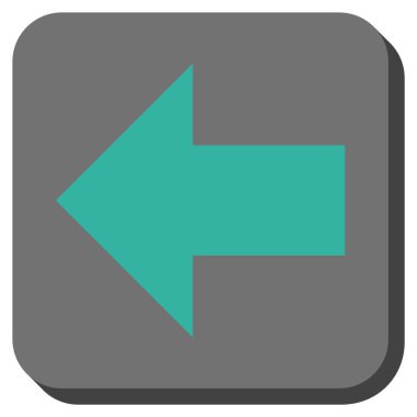 Ok sol yuvarlak kare vektör simgesi