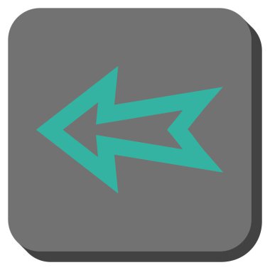 Ok sol yuvarlak kare vektör simgesi