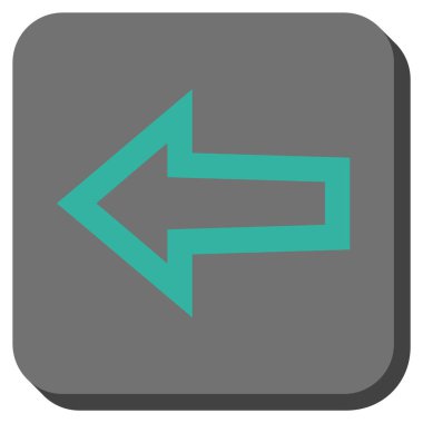 Ok sol yuvarlak kare vektör simgesi