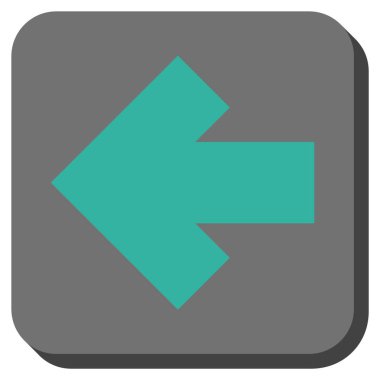 Ok sol yuvarlak kare vektör simgesi