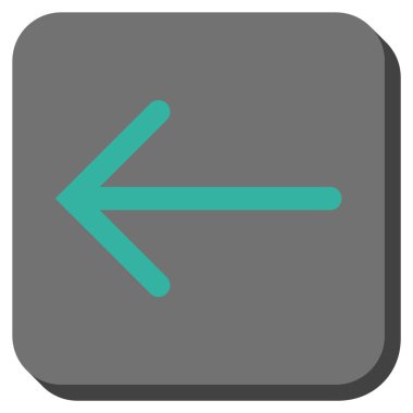 Ok sol yuvarlak kare vektör simgesi