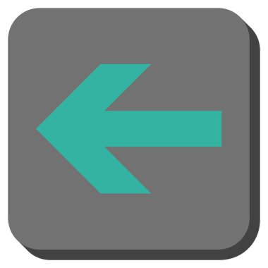 Ok sol yuvarlak kare vektör simgesi