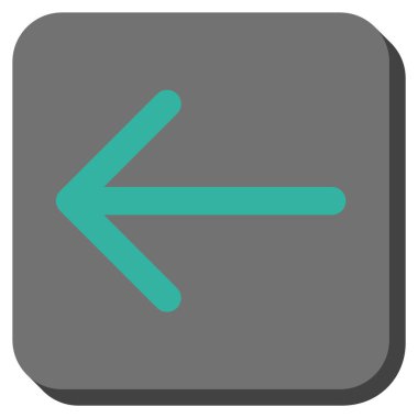 Ok sol yuvarlak kare vektör simgesi