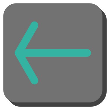 Ok sol yuvarlak kare vektör simgesi