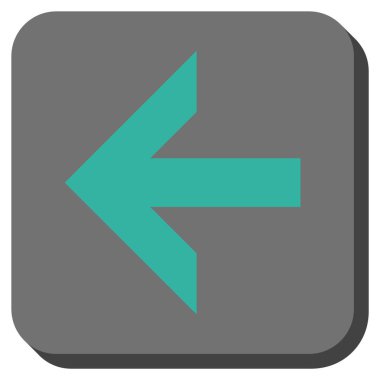 Ok sol yuvarlak kare vektör simgesi