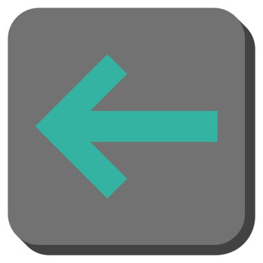 Ok sol yuvarlak kare vektör simgesi