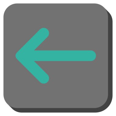 Ok sol yuvarlak kare vektör simgesi