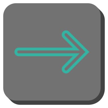 Ok sağ yuvarlak kare vektör simgesi