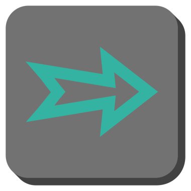 Ok sağ yuvarlak kare vektör simgesi