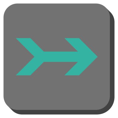 Ok sağ yuvarlak kare vektör simgesi