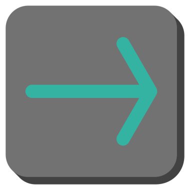 Ok sağ yuvarlak kare vektör simgesi