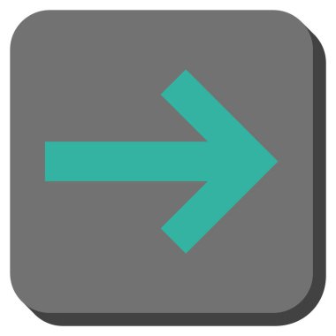 Ok sağ yuvarlak kare vektör simgesi