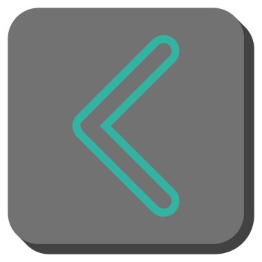 Ok ucu sol yuvarlak kare vektör simgesi