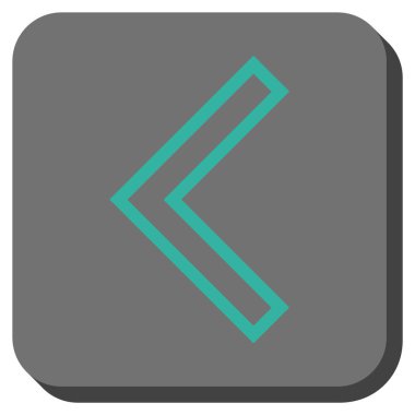 Ok ucu sol yuvarlak kare vektör simgesi