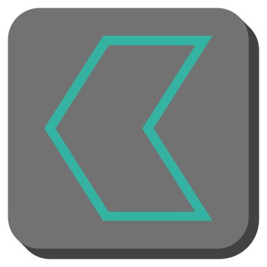 Ok ucu sol yuvarlak kare vektör simgesi