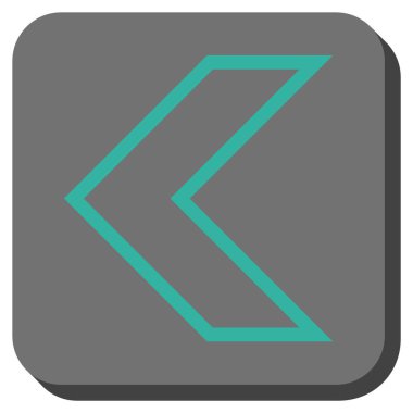 Ok ucu sol yuvarlak kare vektör simgesi