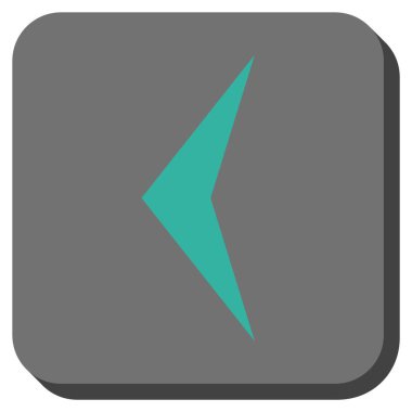 Ok ucu sol yuvarlak kare vektör simgesi