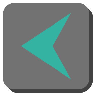 Ok ucu sol yuvarlak kare vektör simgesi