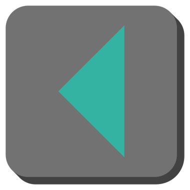 Ok ucu sol yuvarlak kare vektör simgesi