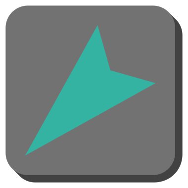 Ok ucu sol aşağı yuvarlak kare vektör simgesi