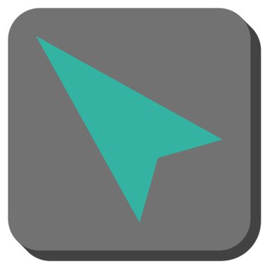 Ok ucu sol yukarı yuvarlak kare vektör simgesi