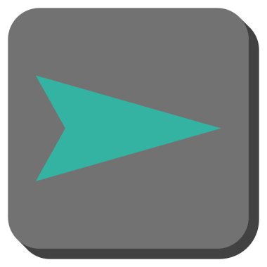 Ok ucu sağ yuvarlak kare vektör simgesi