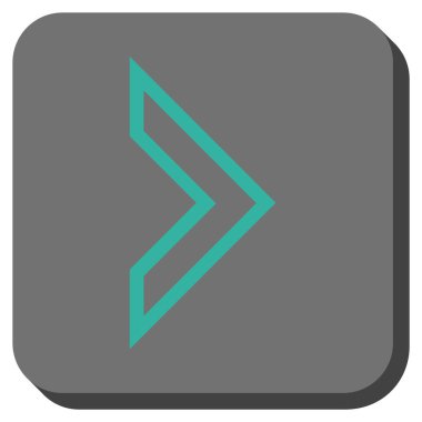 Ok ucu sağ yuvarlak kare vektör simgesi