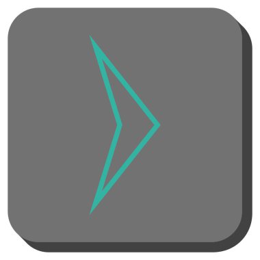 Ok ucu sağ yuvarlak kare vektör simgesi