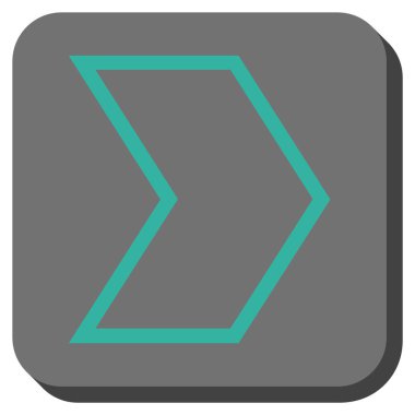 Ok ucu sağ yuvarlak kare vektör simgesi