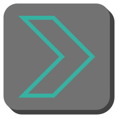 Ok ucu sağ yuvarlak kare vektör simgesi