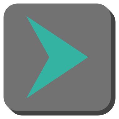 Ok ucu sağ yuvarlak kare vektör simgesi