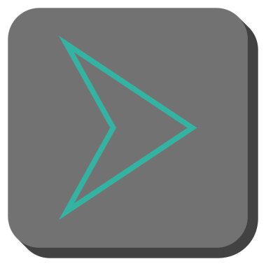 Ok ucu sağ yuvarlak kare vektör simgesi