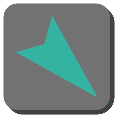 Ok ucu sağ aşağı yuvarlak kare vektör simgesi