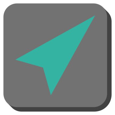 Ok ucu sağ-yukarı yuvarlak kare vektör simgesi