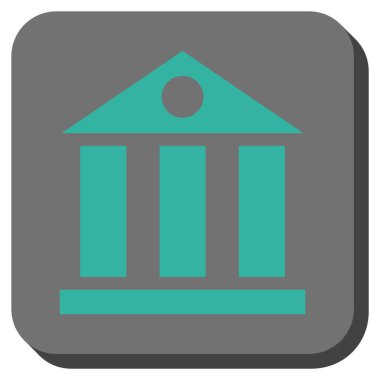 Banka Binası yuvarlak kare vektör simgesi