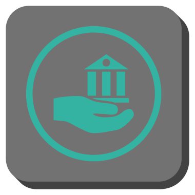 Banka hizmet yuvarlak kare vektör simgesi