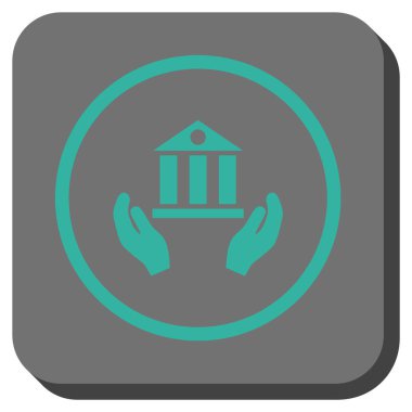 Banka hizmet yuvarlak kare vektör simgesi