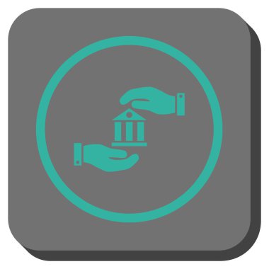 Banka hizmet yuvarlak kare vektör simgesi