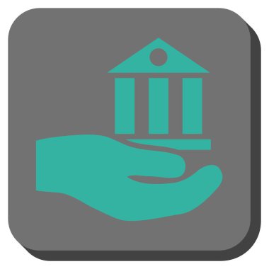 Banka hizmet yuvarlak kare vektör simgesi