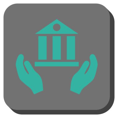 Banka hizmet yuvarlak kare vektör simgesi