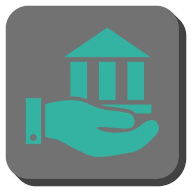 Banka hizmet yuvarlak kare vektör simgesi