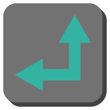 Bifurkasyon ok sol kadar kare vektör simge yuvarlak