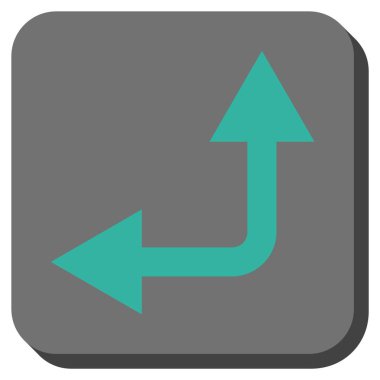 Bifurkasyon ok sol kadar kare vektör simge yuvarlak