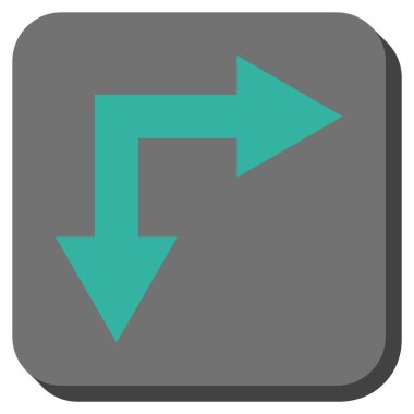 Şu yuvarlak kare vektör simgesi aşağı çatallanma ok