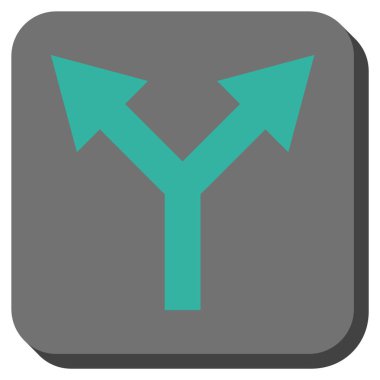 Yuvarlatılmış Kare vektör simge yukarı çatallanma ok