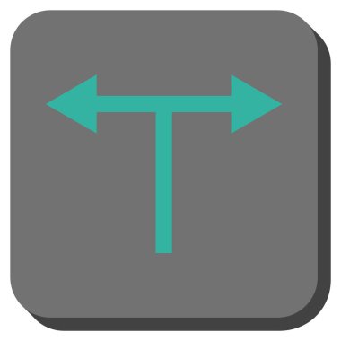 Bifurkasyon oklar sola doğru kare vektör simge yuvarlak