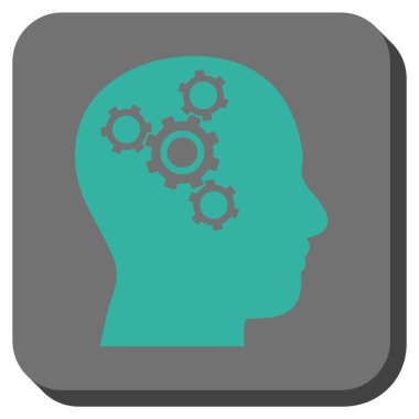 Beyin mekaniği yuvarlak kare vektör simgesi