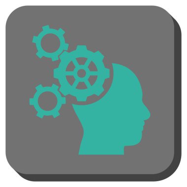 Beyin mekaniği yuvarlak kare vektör simgesi